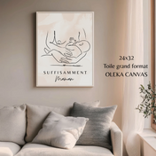 Minimalist Mom Baby Tattoo Drawing - Line Drawing - Personalized Birth Flowers