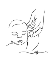 Minimalist Mom Baby Tattoo Drawing - Line Drawing - Personalized Birth Flowers