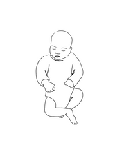 Minimalist Mom Baby Tattoo Drawing - Line Drawing - Personalized Birth Flowers