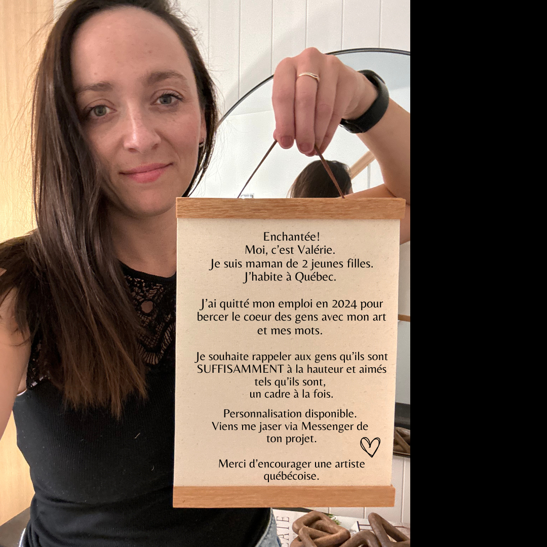 Cadeau Fête des Mères Québécois | Bouquet d'Amour Éternel avec Message | Art Minimaliste avec Cadre