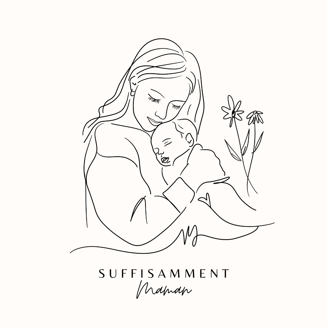 Cadeau nouvelle maman - Cadre maman bébé fleurs - Cadeau naissance - Cadeau shower SUFFISAMMENT Maman