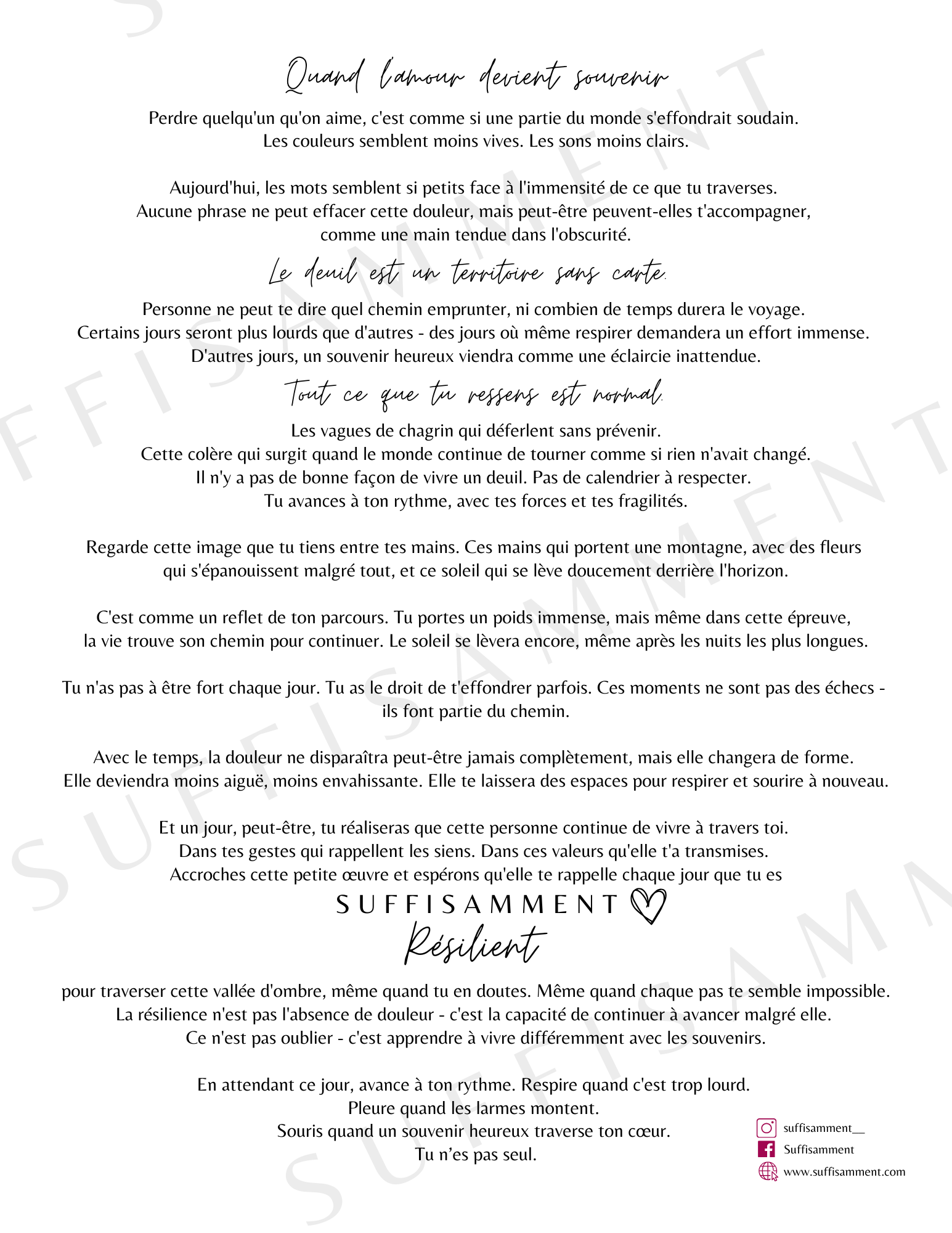 Cadeau Personnalisé Significatif - Portraits personnalisés SUFFISAMMENT - Fait à la main Québec - Cadeau original Québécois -