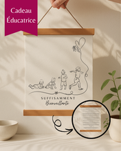 Cadeau Éducatrice Québécoise – Fait à la main au Québec - Original Émouvant Personnalisé - Œuvre d’Art Minimaliste Personnalisable avec Message Touchant – Idéal Fin d’Année, Garderie, CPE – Cadre Inclus