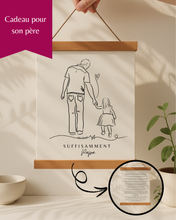 Quebec Gift for Dad - Original Handmade Quebec Birthday Gift - SUFFISAMMENT Papa - Minimalist Artwork with Inspirational Message for Dad