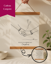Cadeau Conjoint | Fête des Pères Québécois - Cadeau original pour son chum fait à la main au Québec - SUFFISAMMENT Papa - Œuvre Minimaliste avec Message Inspirant pour Papa