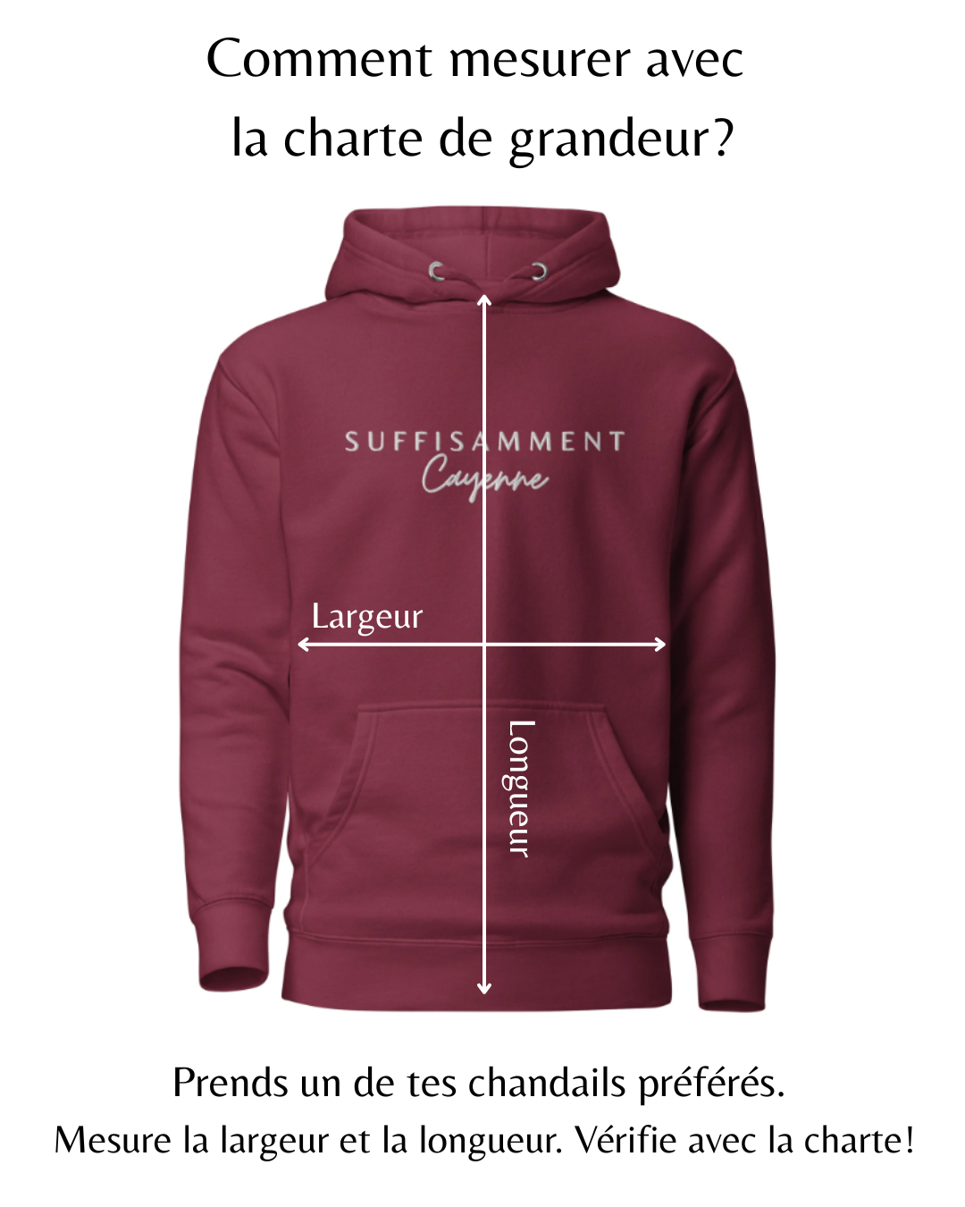 SUFFISAMMENT Cayenne - Chandail à capuchon avec broderie avant