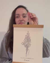 Cadeau Fête des Mères Québécois | Bouquet d'Amour Éternel avec Message | Art Minimaliste avec Cadre