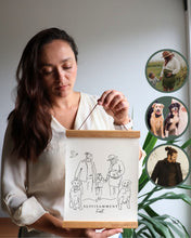 Portrait personnalisé : Illustration dessinée à la main + lettre sur mesure