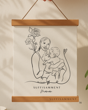Cadeau Deuil Maman Papa Enfant | Portrait Personnalisé + Message Réconfort | Cadeau Perte Être Cher Hommage