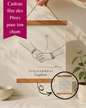 Cadeau Fête des Pères Québécois - Cadeau original pour son chum - SUFFISAMMENT Papa - Œuvre Minimaliste avec Message Inspirant pour Papa