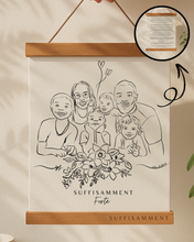 Cadeau Deuil Maman Papa Enfant | Portrait Personnalisé + Message Réconfort | Cadeau Perte Être Cher Hommage