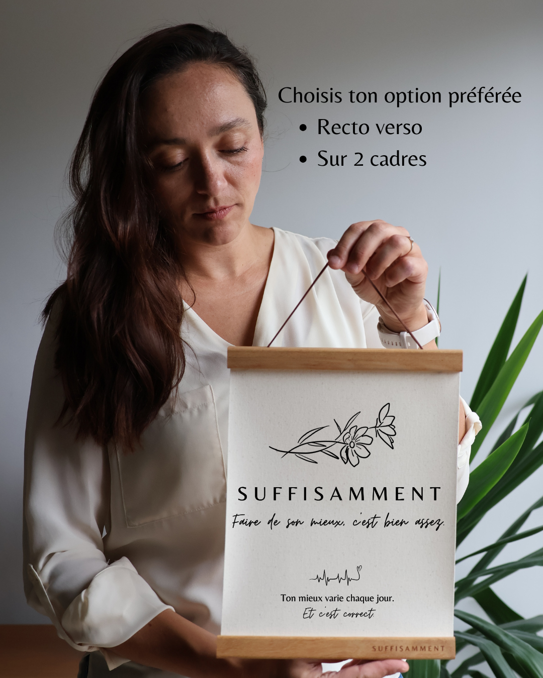 Cadre Citation Inspirationnel SUFFISAMMENT | Affiche Décoration Bien-Être fait au Québec | Idée Cadeau Maman Soeur Amie Perfectionniste