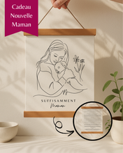 Cadeau Nouvelle Maman Québec original | Cadre Personnalisé "Force et Douceur" - Le Cadeau Idéal pour une Jeune Maman Fatiguée| Fait à la main Personnalisé| Cadre Maman-Bébé avec Message Réconfortant | Idéal pour Shower, Naissance, Maternité