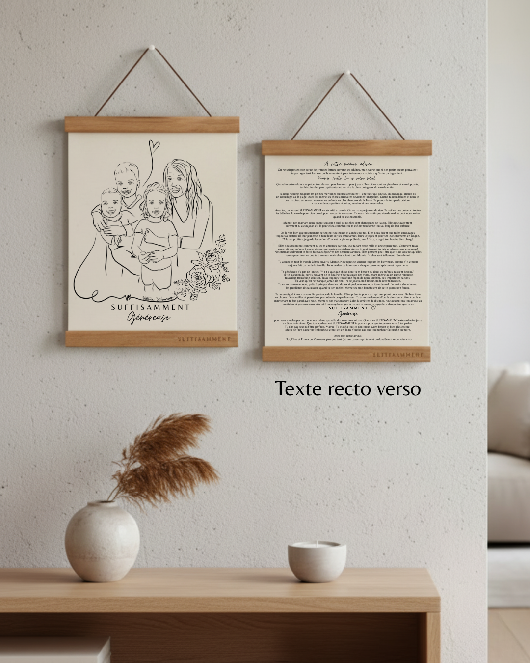 Meaningful Personalized Gift - Personalized Portraits SUFFICIENTLY - Handmade Quebec - Original Quebec Gift -