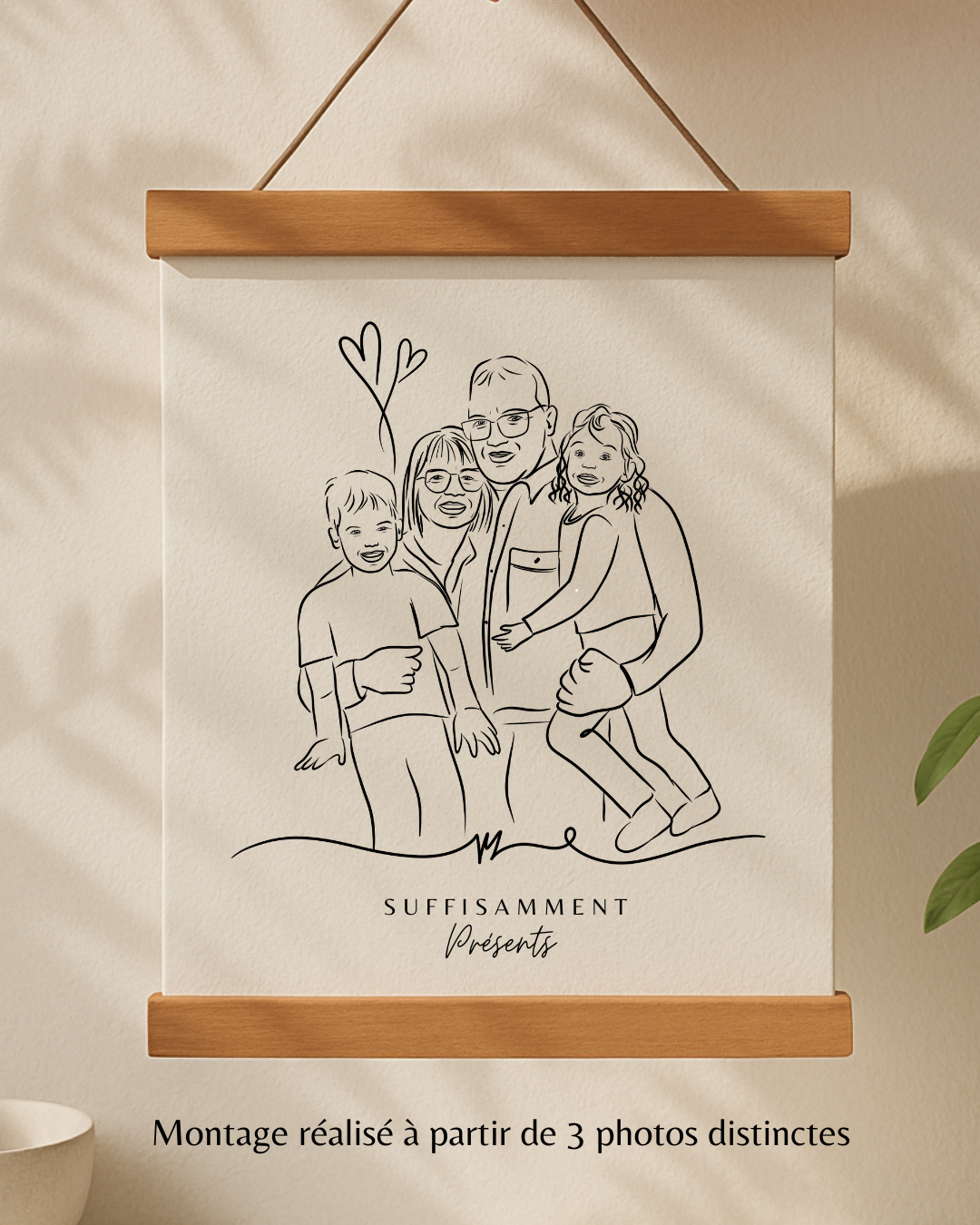 Portraits personnalisés SUFFISAMMENT - Une oeuvre qui berce le coeur