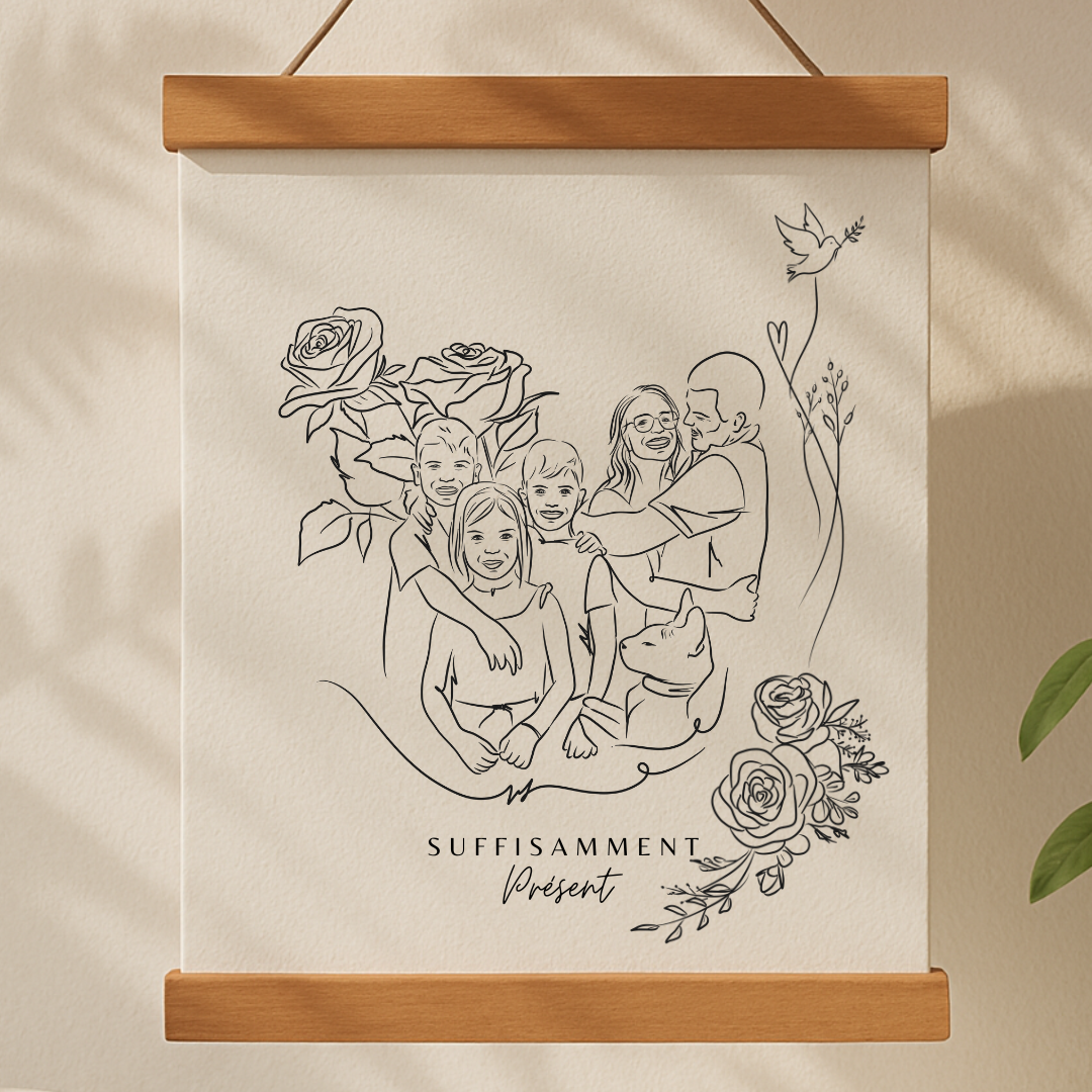 Portraits personnalisés SUFFISAMMENT - Une oeuvre qui berce le coeur