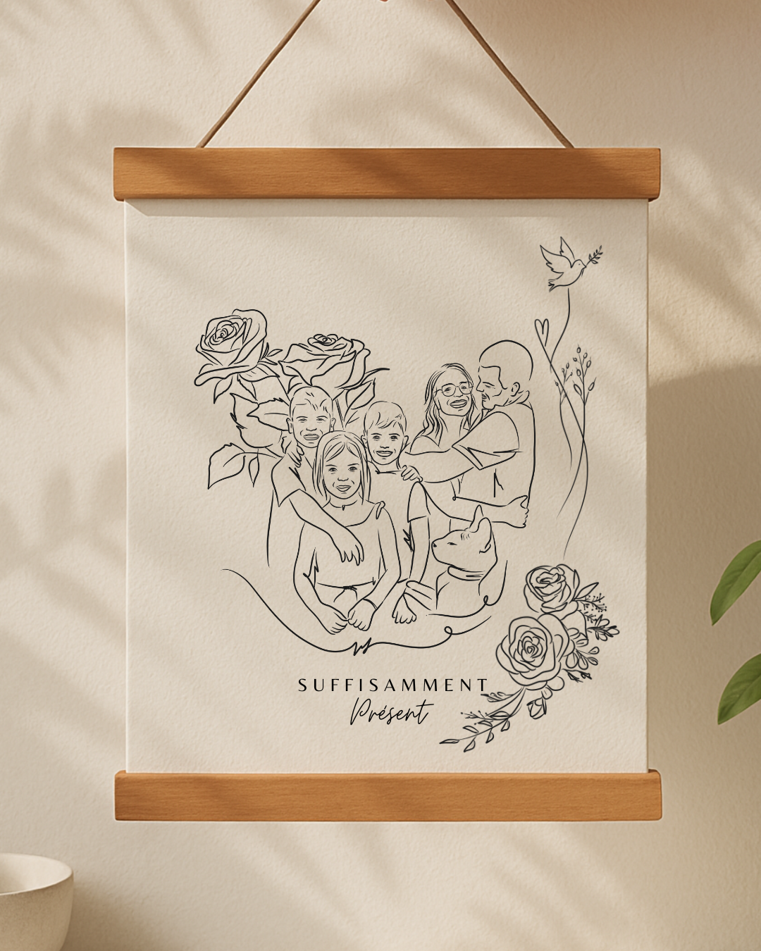 Portraits personnalisés SUFFISAMMENT - Une oeuvre qui berce le coeur