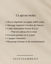 Cadeau Éducatrice Québécoise – Œuvre d’Art Minimaliste Personnalisable avec Message Touchant – Idéal Fin d’Année, Garderie, CPE – Cadre Inclus