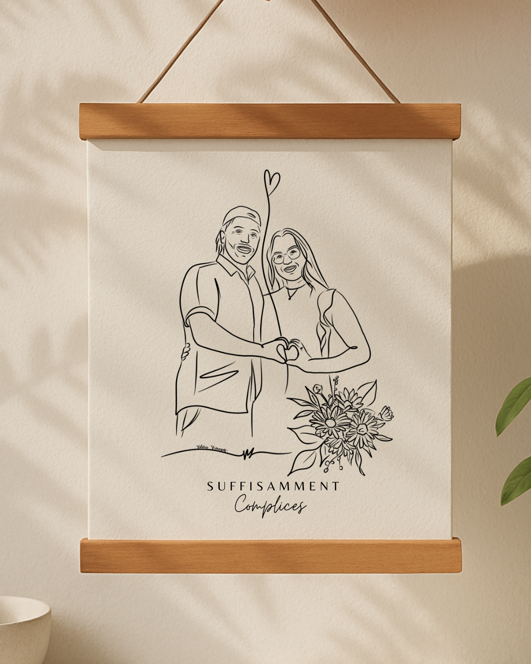 Portraits personnalisés SUFFISAMMENT - Une oeuvre qui berce le coeur