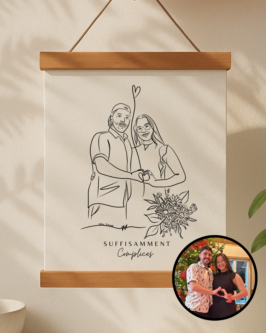 Portraits personnalisés SUFFISAMMENT - Une oeuvre qui berce le coeur