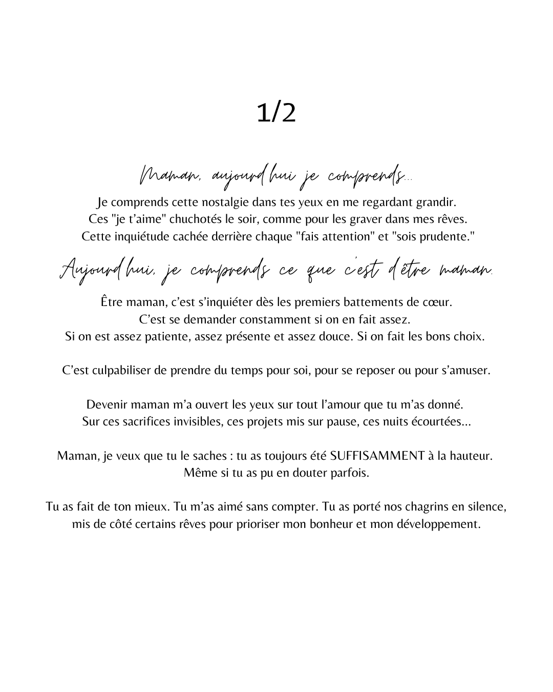 Cadeau Fête des Mères Québécois | Bouquet d'Amour Éternel avec Message | Art Minimaliste avec Cadre