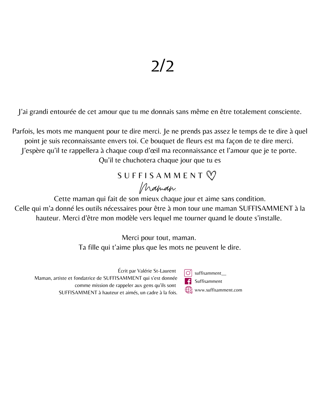 Cadeau Fête des Mères Québécois | Bouquet d'Amour Éternel avec Message | Art Minimaliste avec Cadre