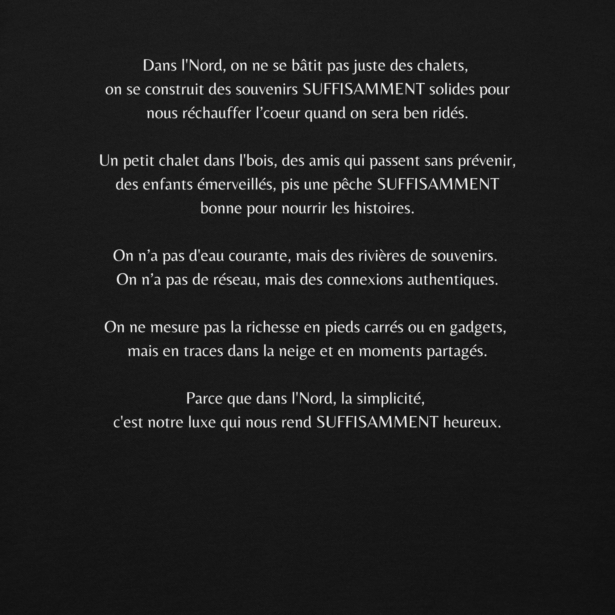 SUFFISAMMENT L'Nord - Chandail à capuchon AVEC texte au dos