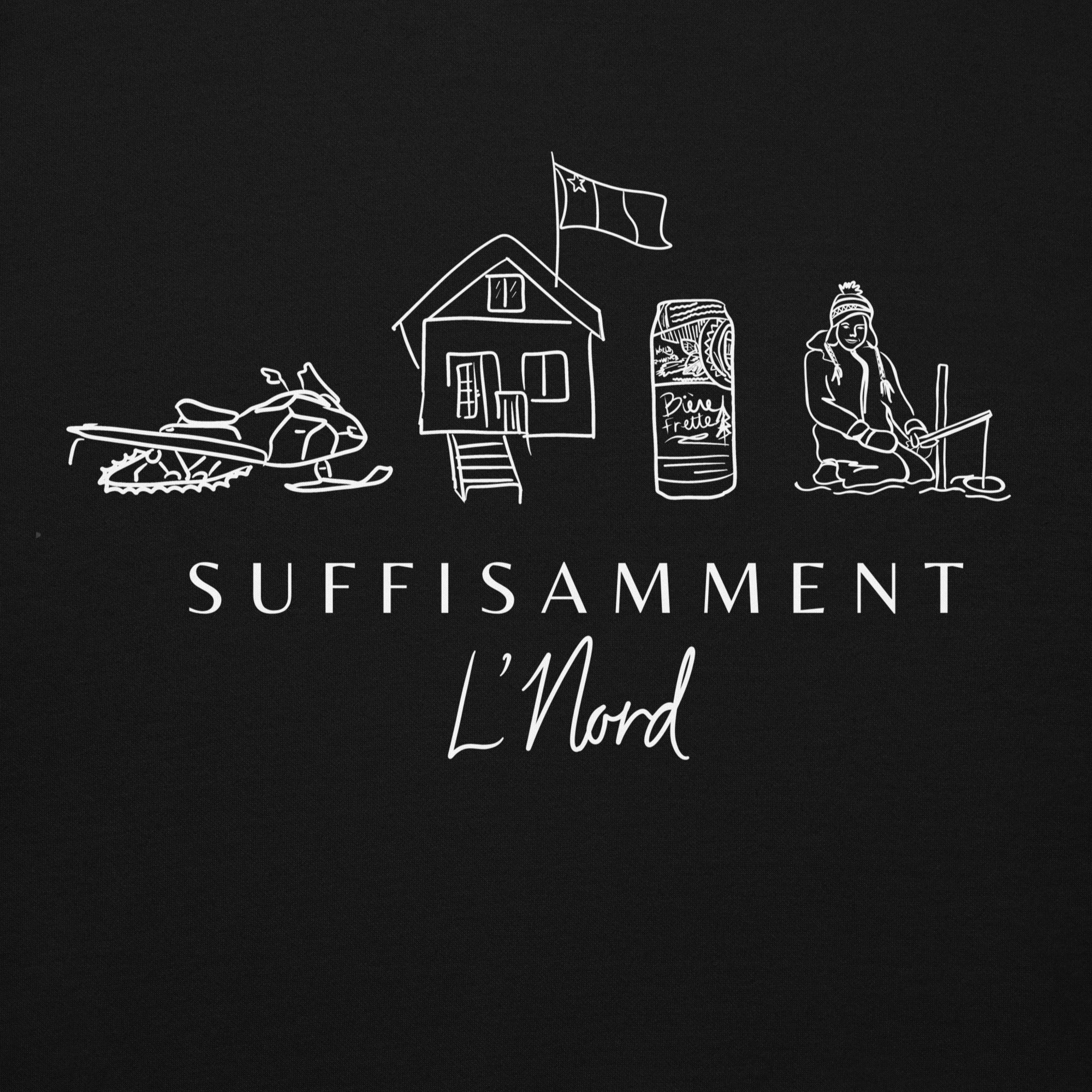SUFFISAMMENT L'Nord - Chandail à capuchon AVEC texte au dos
